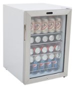 Whynter - 90-Can Beverage Refrigerator - White cabinet with stainless steel trim - Front_Standard