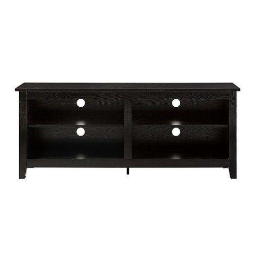 Walker Edison - Modern 58" Wood Open Storage TV Stand for Most TVs up to 65" - Black