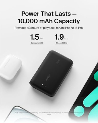 Belkin BOOST↑CHARGE Power Bank with Integrated Cable 10K PD 20W