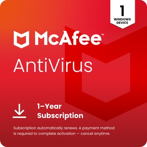 McAfee - AntiVirus (1-Device) Antivirus & Internet Security Software (1-Year Subscription with Auto-Renewal) - Windows [Digital]