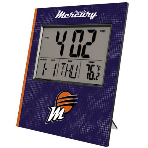 Keyscaper - Phoenix Mercury Cross Hatch Digital Desk Clock - Multicolor-Front_Standard 
