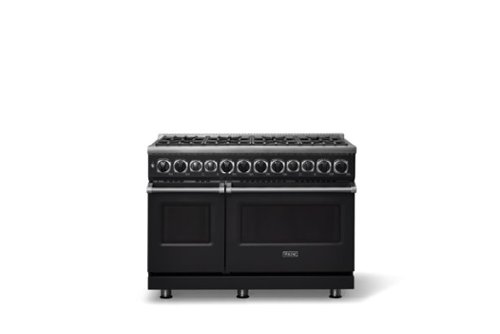 Viking - 48 in. Wide 8 Burner Dual Fuel Sealed Burner Range - Onyx-Front_Standard 