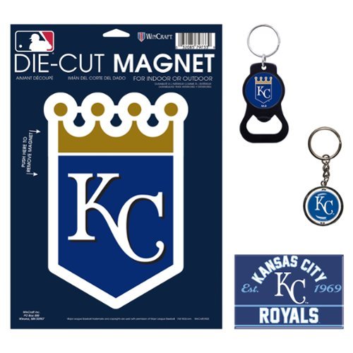 WinCraft - Kansas City Royals 4-Pack Key Rings and Magnets Set - Multicolor-Front_Standard 