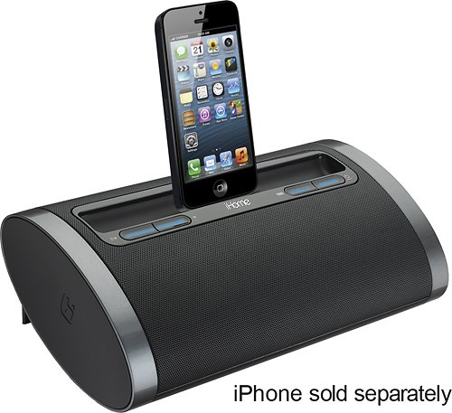  iHome - Portable Rechargeable Speaker for Select Apple® iPod®, iPhone® and iPad® Models - Black