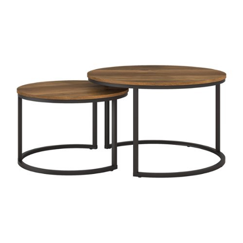 CorLiving - Fort Worth Wood Grain Finish Nesting Coffee Table