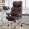 Brick Attic - Big and Tall Ergonomic Office Chair, Wide Executive Leather Reclining Gaming Chair with Footrest, Coffee - Coffee Brown-Front_Standard