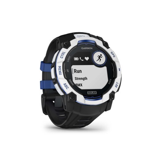 Garmin Instinct 3 Solar GPS Smartwatch 50 mm Fiber-reinforced Polymer - Whitestone with black/bolt blue silicone band - (2025) WHERE TO BUY