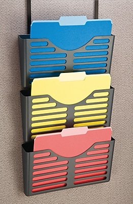 Officemate - Panel Verticalmate 3-Tier File Pockets with Hanger - Slate Gray-Front_Standard 