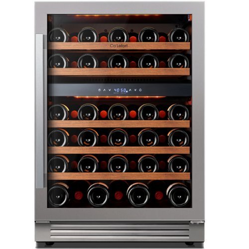 Ca'Lefort - 24 Inch 52 Bottle Wine Cooler Refrigerator, 40-65°F Dual Zone Wine Refrigerator,3 LED Built-in for Home/Bar(5.65 cu.ft) - Stainless Steel-Front_Standard 