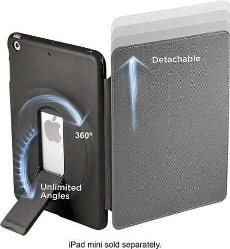  ZeroChroma - Folio-Slide Case for Apple® iPad® mini, iPad mini 2 and iPad mini 3 - Black/Gray