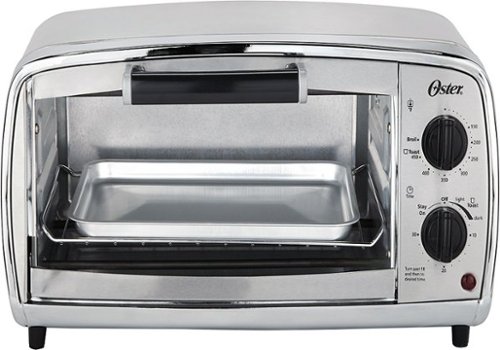  Oster - 4-Slice Toaster Oven - Stainless-Steel