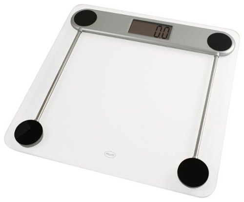  American Weigh Scales - Low-Profile Digital Bathroom Scale - Clear/Silver