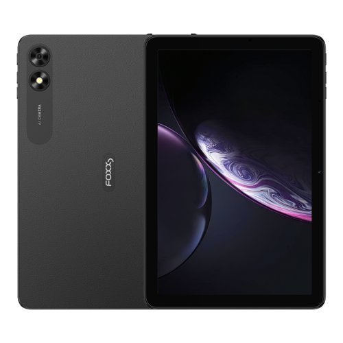 Foxxd - C10 Pro Unlocked Android 15 All-in-One Smart Tablet 10.1" HD Display 8MP Camera 4GB+64GB Quad-Core 5000mAh Battery - Black-Front_Standard 