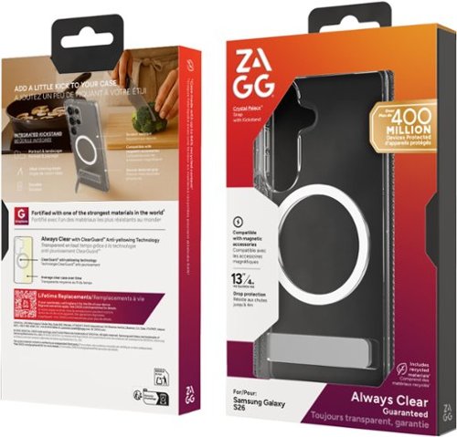 ZAGG Crystal Palace Snap Magnetic Case with Kickstand for Samsung Galaxy S26 - Clear BUY IN NORWAY