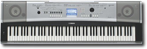 Yamaha - DGX530 Portable Keyboard with 88 Touch-Sensitive Box-Style Keys - Silver-Front_Standard 