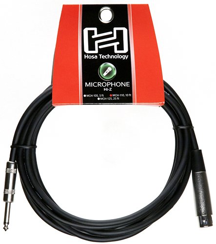  Hosa Technology - Standard 10' Hi-Z Microphone Cable - Black