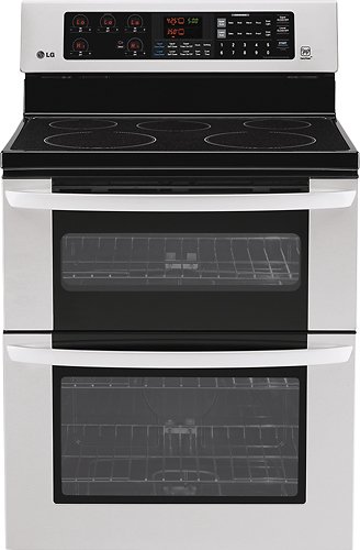  LG - 30&quot; Self-Cleaning Freestanding Double Oven Electric Range - Stainless Steel
