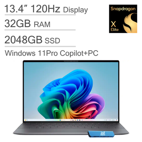 Dell - Upgraded - XPS 13 - Copilot+ PC - 13.4" WUXGA Laptop - Snapdragon X Elite X1E-80-100 2024 - 32GB RAM - 2TB Storage - Win11Pro - Graphite-Front_Standard 