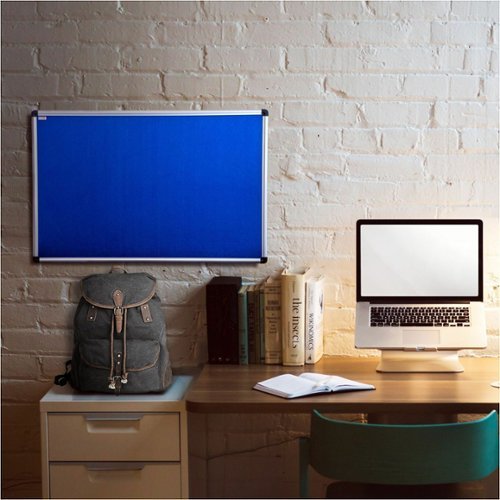 Floortex - Viztex Fabric Bulletin Board with an Aluminium frame - 24'' x 36'' - Blue