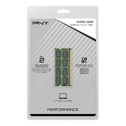 PNY 8GB 1600 MHz DDR3 SoDIMM Laptop Memory - Green GLOBAL SHIPPING