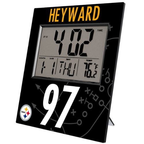 Keyscaper - Cameron Heyward Pittsburgh Steelers Digital Desk & Wall Clock - Multicolor-Front_Standard 