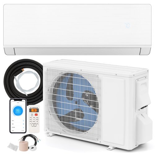 Gymax - 12000 BTU Mini Split AC 24 SEER2 Inverter Air Conditioner w/ Heating Mode - White-Front_Standard 