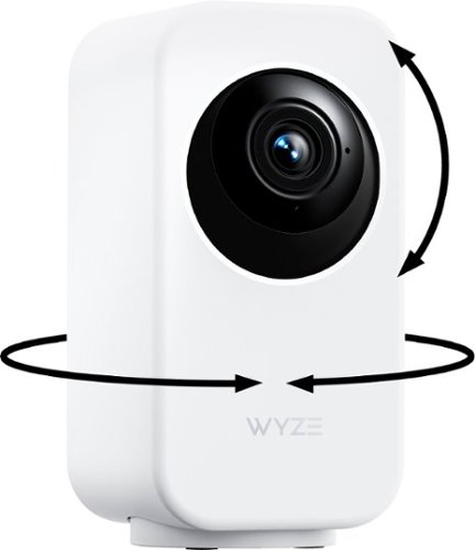 Wyze - Indoor Cam Pan 2K Indoor Pan/Tilt Wired Security Camera with Motion Tracking, Color Night Vision and 2-Way Audio - White