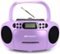 Emerson - Portable CD Player Boombox with Cassette Player Combo, Tape Recorder, AM/FM Radio, AUX Input, (EPB-3003 - Lilac-Front_Standard