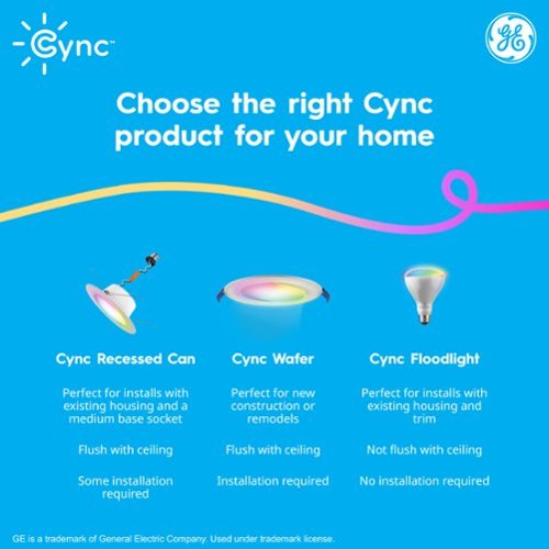 Cync Reveal Smart LED Recessed Downlights, Color Changing, 6in, 1pk - Full Color HOW TO BUY