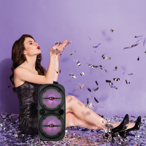 QFX Bluetooth Rechargeable Speaker with LED Party Lights - Black BUY ONLINE