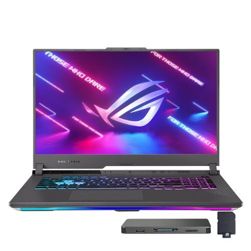 ASUS - ROG Strix G17 240Hz Gaming Laptop,Ryzen 9-7845HX,GeForce RTX 4060,64GB RAM,4TB SSD+160GB Dock Set,Win 11 Pro - Gray-Front_Standard 