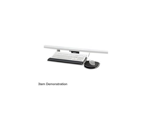 Fellowes - 93841 Adjustable Keyboard Platform, 20-1/4 x 11-1/8, Black/Gray - Graphite/Black-Front_Standard 
