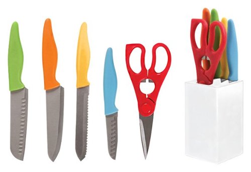  Gibson - Colorsplash Primary Basics 6-Piece Preparation Knife Set - Red/Orange/Green/Blue/White