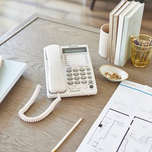 Panasonic KX TS208W Corded 2 Line Office Phone, Speed Dial White