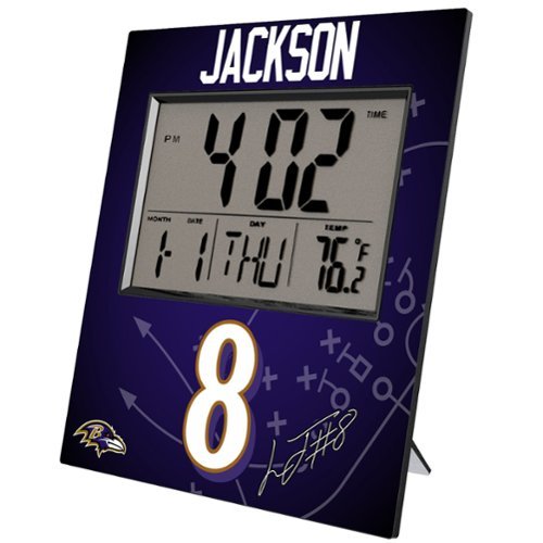 Keyscaper - Lamar Jackson Baltimore Ravens Digital Desk & Wall Clock - Multicolor-Front_Standard 