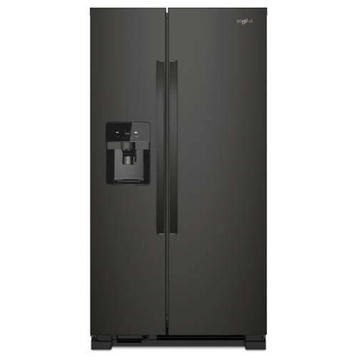 Whirlpool - 25 Cu Ft. Wide Side-by-Side Refrigerator - Black-Front_Standard