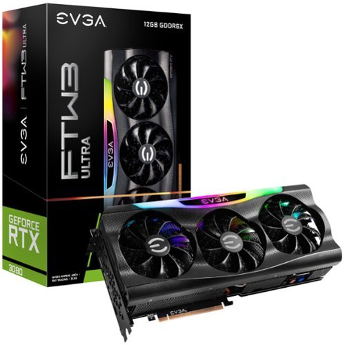 EVGA - NVIDIA GeForce RTX 3080 12GB FTW3 ULTRA GAMING GDDR6X PCI Express 4.0 Graphics Card with LHR-Front_Standard 