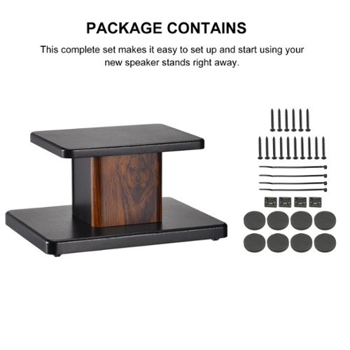 Unique Bargains 2pcs Wood Speaker Stands with Hollow Bases