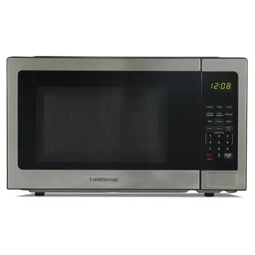 12:08 PM  
Power  
Defrost  
Timer  
1 2 3  
4 5 6  
7 8 9  
0  
STOP  
START  
FARBERWARE  

Popcorn  
Potato  
Pizza  
Frozen Vegetable  
Fresh Vegetable  
Beverage  
Meat  
Reheat  
Bread  

SIDE  
a