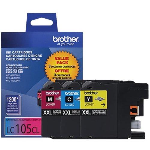  Brother - LC1053PKS XXL Super High-Yield 3-Pack Ink Cartridges - Yellow/Cyan/Magenta - Assorted