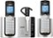 VTech - DS6671-3 DECT 6.0 Bluetooth Connect to Cell® Expandable Cordless Phone, 2 Handsets and 1 Cordless Headset - Black/Silver-Angle_Standard