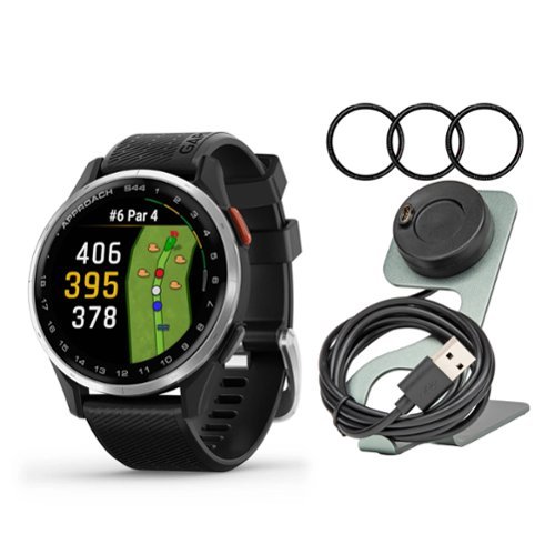 Garmin Approach S44 GPS AMOLED Golf Smartwatch and Charger