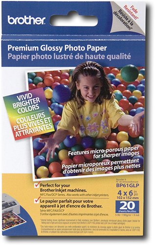  Brother - Innobella 20-Pack 4" x 6" Premium Glossy Photo Paper - White
