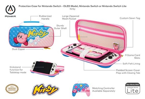 PowerA Protection Case for Nintendo Switch - OLED Model, Nintendo Switch or Nintendo Switch Lite - Kirby WORLDWIDE DELIVERY