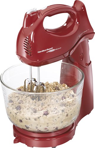  Hamilton Beach - Power Deluxe 6-Speed Stand Mixer - Red