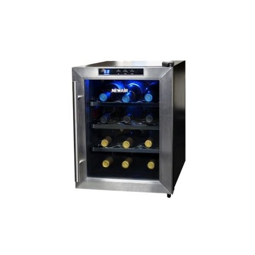  NewAir - 12-Bottle Wine Cooler - Stainless Steel