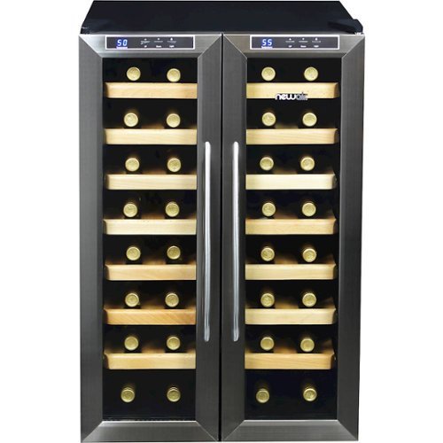  NewAir - 32-Bottle Dual Zone Wine Cooler - Stainless Steel