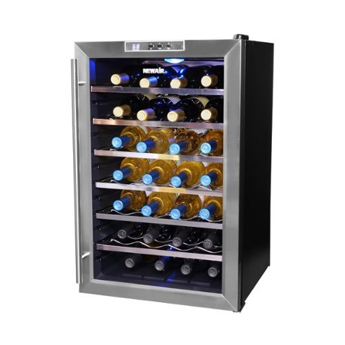  NewAir - 28-Bottle Wine Cooler - Stainless Steel