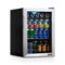 NewAir - 90-Can Freestanding Beverage Fridge, Compact with Adjustable Shelves and Lock - Stainless Steel-Front_Standard