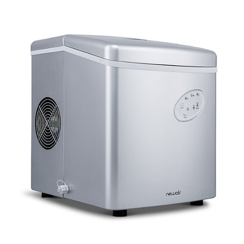  NewAir - 12&quot; 28-lb Portable Ice Maker - 3 Ice Sizes - Silver